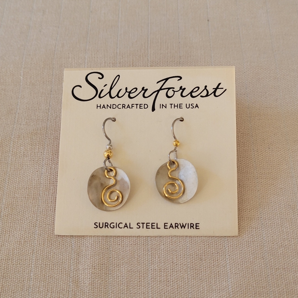 NWT Handcrafted Silver Forest Earrings